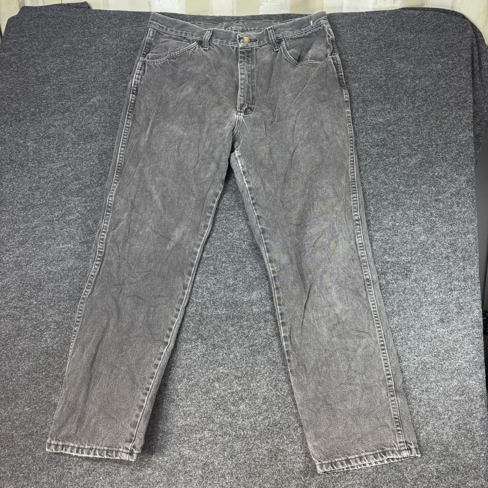 Rustler Regular Fit Authentic Jeans Mens 36x30 Gray Cotton Straight Leg Travel